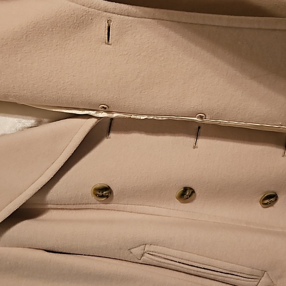 Lands End Creme/Lt Beige/Camel color Pea Coat size 4P EUC - Picture 7 of 13